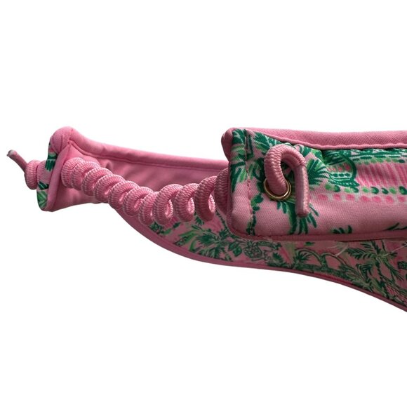 Lilly Pulitzer Always Worth It Pink Green Palm Print O/S Golf Visor Hat - Picture 8 of 8